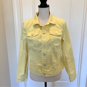 Talbots Yellow Denim Jacket Women’s M Button Front Classic